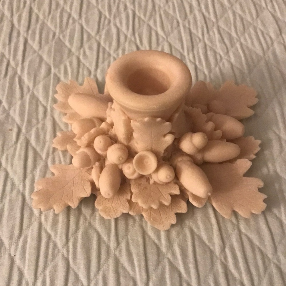 Valentino Italy Harvest Fall Inspired Candlestick Oak Leaves Acorns Harv…